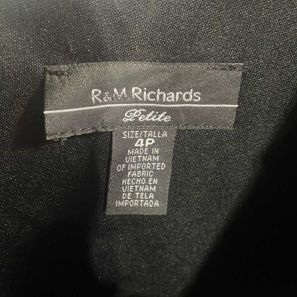 R&M Richards Black One Shoulder Jumpsuit With Silver Details Sz 4P - Picture 2 of 5